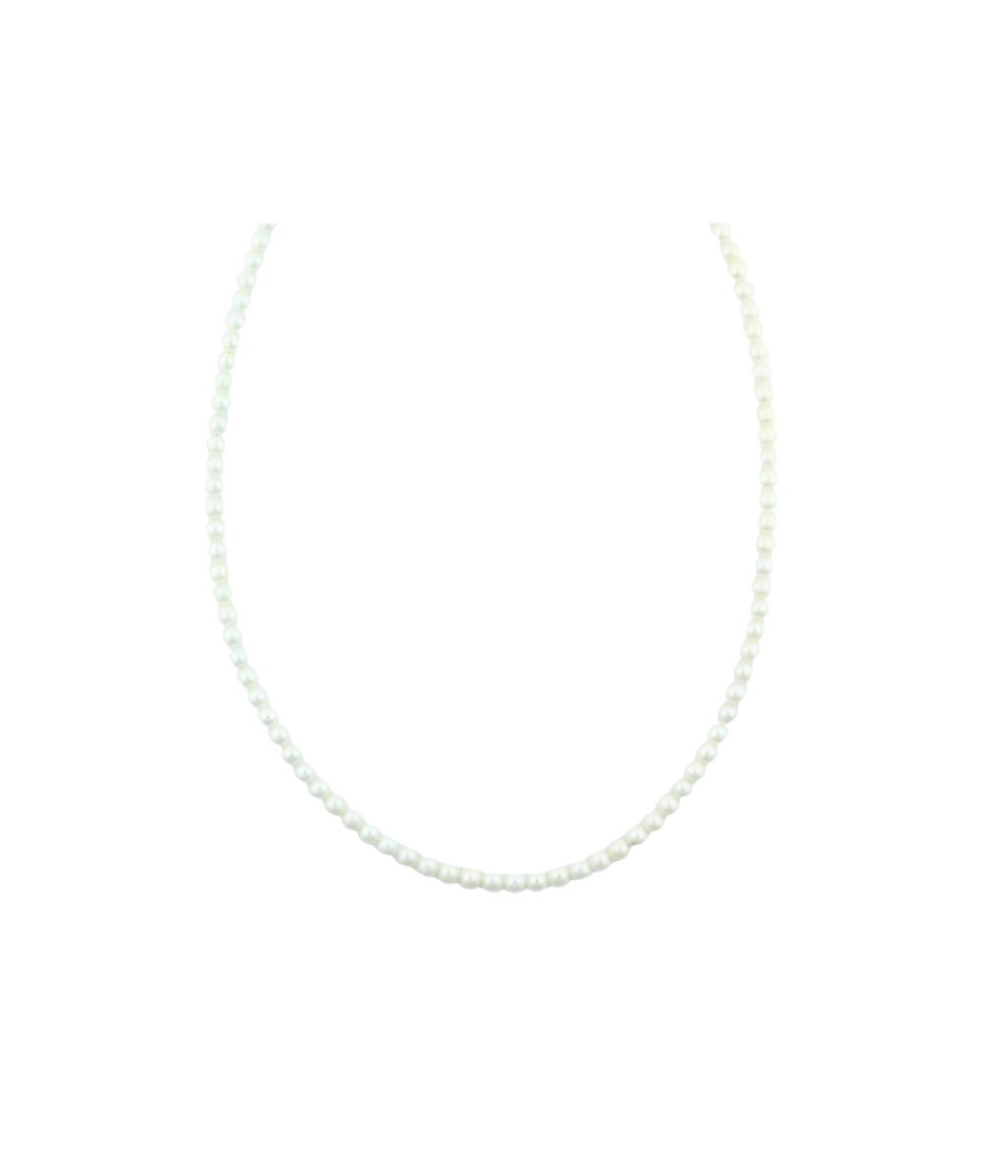 4mm Freshwater White Pearl Rondelle Necklace