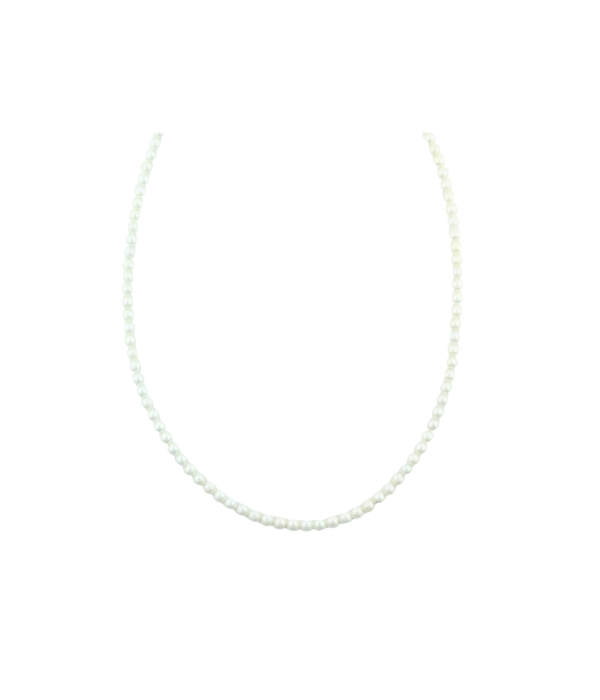4mm Freshwater White Pearl Rondelle Necklace