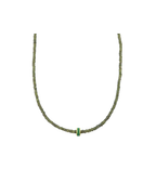 14K Gold Emerald Spacer Topaz Beaded Necklace