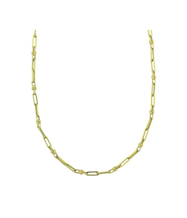 14K Gold Dot Link Paper Clip Chain