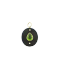 14K Gold Diamond Peridot Wood Charm