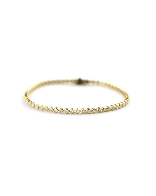 14K Yellow Gold 2.1ct Bezel Tennis Bracelet
