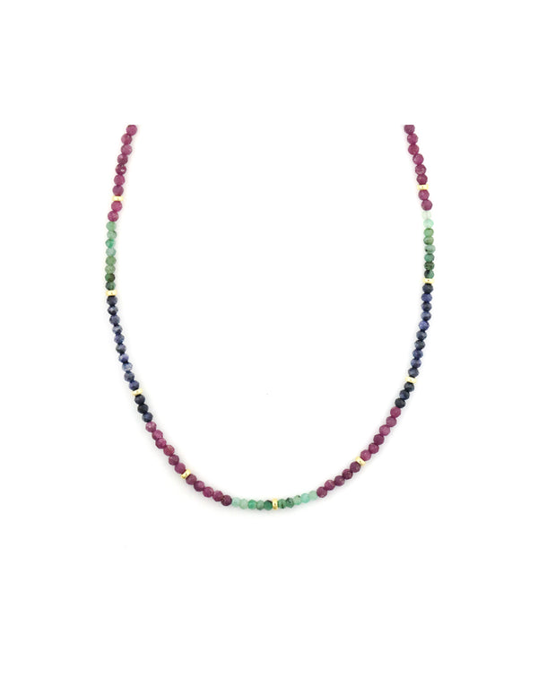 2mm Multi Agate Rondelle Necklace