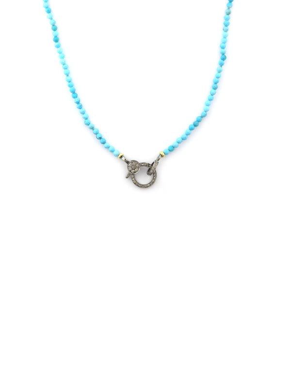 The Eva Lock Necklace: 2mm Turquoise