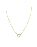 14K Gold 2mm Rolo Chain 12mm Diamond Lock Necklace