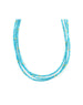3 Row 2mm Sleeping Beauty Square Turquoise Necklace