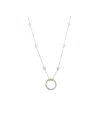 14K White Gold 3.30ct Lab Station 17mm Diamond Lock Necklace