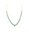 14K Gold 8.50ct Graduated Pear Emerald Necklace