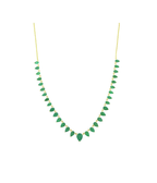 14K Gold 8.50ct Graduated Pear Emerald Necklace