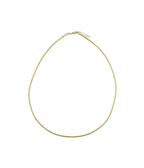 14K Gold 2mm Omega Collar Necklace