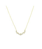 14K Gold 1.10ct Lab Diamond Mix Shape Curved Bar Necklace