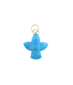 Large 14K Gold Carved Turquoise Thunderbird Charm