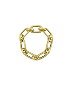 Chunky 14K Gold Oval + Rectangle Link Bracelet