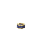 14K Gold Blue Sapphire Marquise Round Charm Spacer
