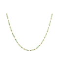 16" 14K Gold Light Green Jade Tube Necklace