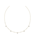 14K Gold Pave Diamond Circle Station Charm Necklace