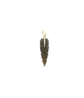 14K Gold Diamond Carved Smoky Topaz Feather Charm