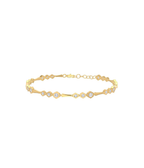 14K Gold Trio Illusion Diamond + Bar Bracelet