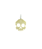 Large 14K Gold Diamond Freckled Skull Charm