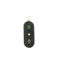 14K Gold Diamond Malachite Vertical Wood Charm