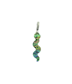 Silver Diamond Carved Abalone Snake Charm
