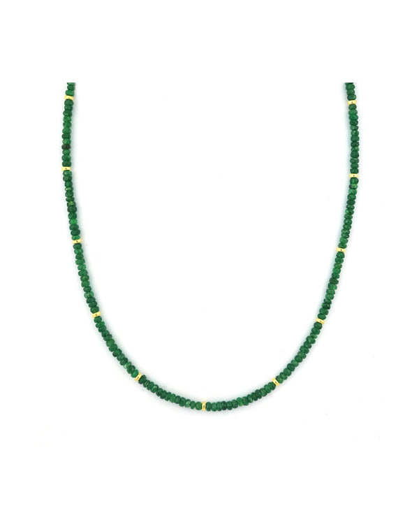 3mm Faceted Tsavorite Rondelle Necklace