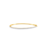 14K Gold .45ct Half Way Diamond Bangle
