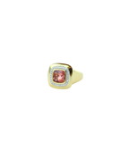 14K Gold Diamond Pink Tourmaline Pinky Ring