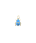 14K Gold Dark Turquoise Scarab Charm