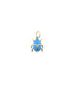 14K Gold Dark Turquoise Scarab Charm