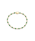 14K Gold Emerald & Diamond Cupcake Tennis Bracelet