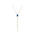 14K Gold Baguette Sapphire Double Lariat Necklace