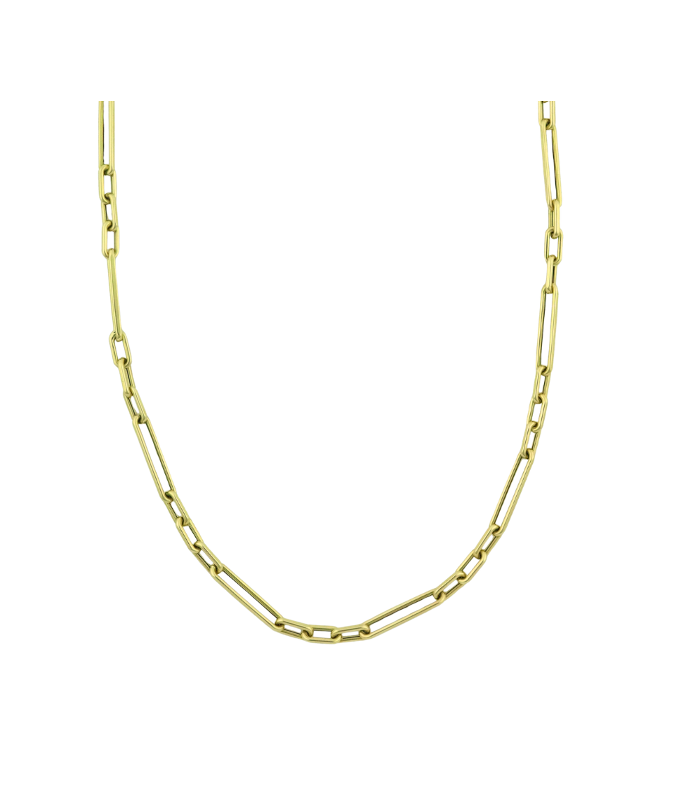 14K Gold 3 Short + Long Link Paper Clip Chain