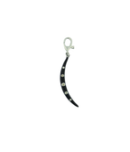 Silver Black Enamel Diamond Crescent Moon Charm