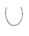 4mm Smooth Heishi Multi Agate Rondelle Necklace