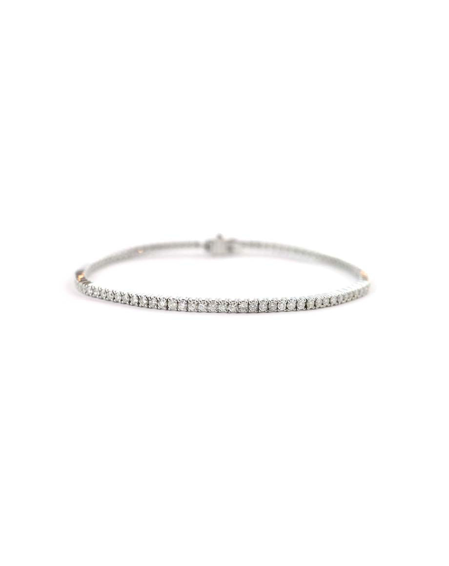 14K White Gold 2.25ct 4 Prong Tennis Bracelet