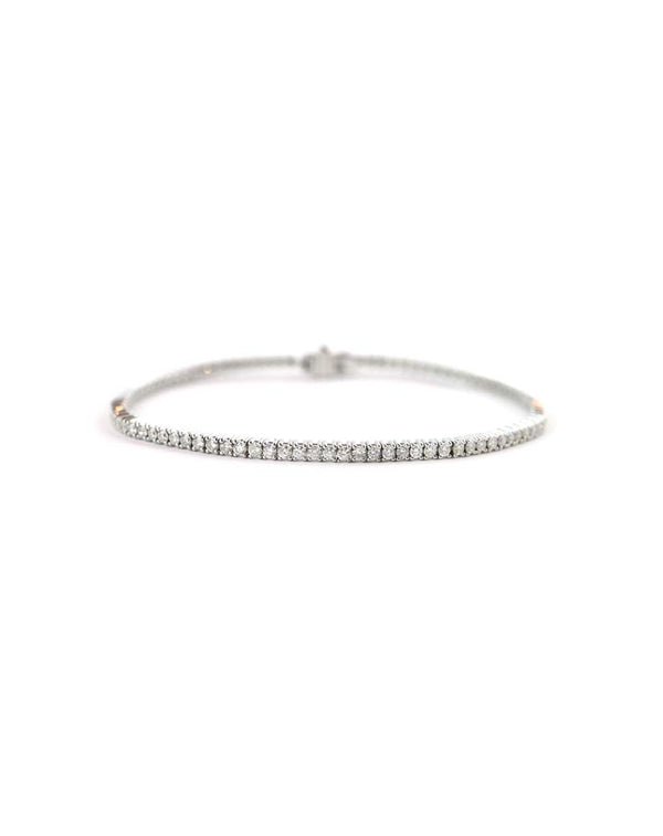 14K White Gold 2.25ct 4 Prong Tennis Bracelet
