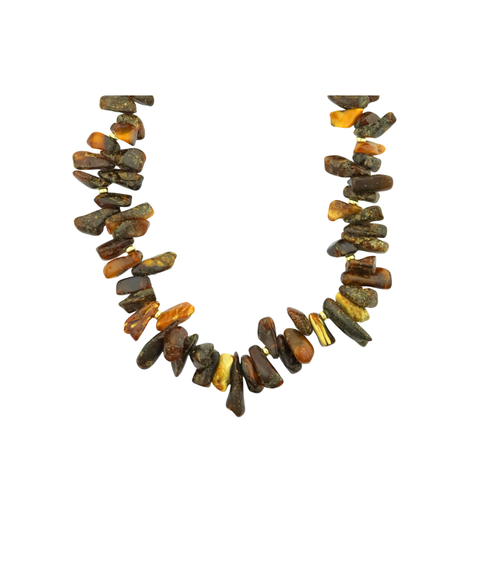 Chunky Natural Amber Rondel Necklace