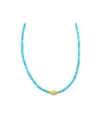 4mm Smooth Round Turquoise Fluted Bead Necklace