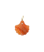 Orange Laguna Agate Scallop Shell Charm