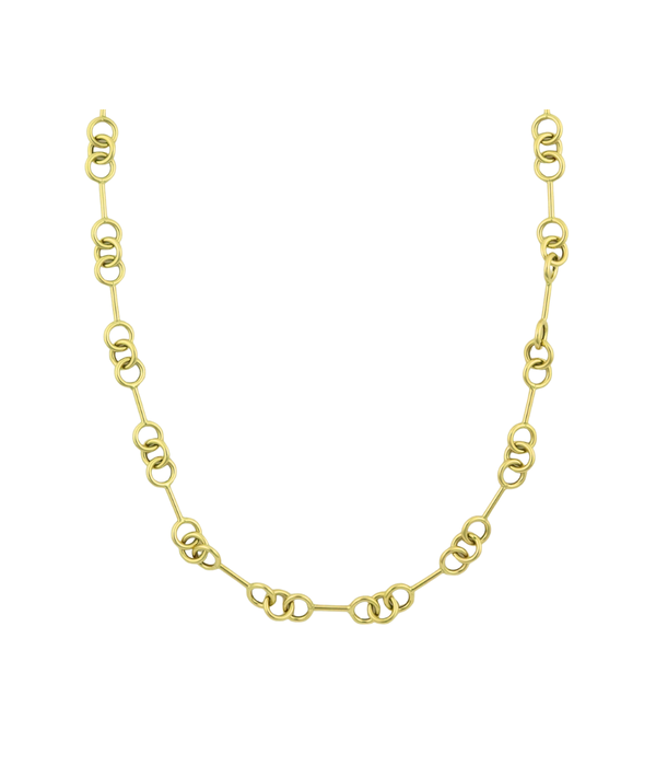 14K Gold Round + Bar Link Chain