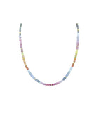 4mm Faceted Soft Rainbow Sapphire Gemstone Necklace