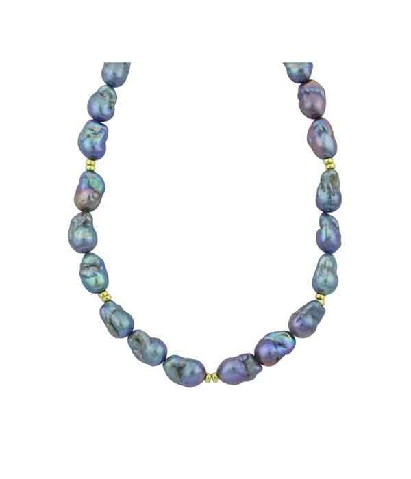 Pink Peacock Baroque Pearl Rondelle Necklace