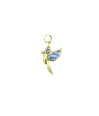 14K Gold Diamond Agate Dove Pendant
