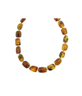 Natural Amber Nugget Rondelle Beaded Necklace