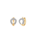 14K Gold 2 Row Diamond Scalloped Fan Huggies
