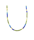 20" Multi Agate Lapis Mix Triple Rondelle Necklace