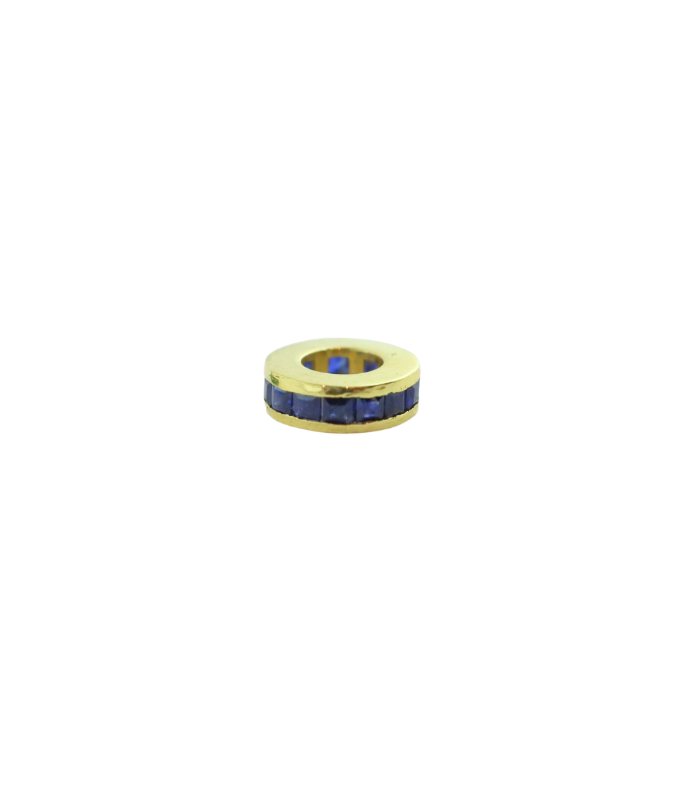 8mm 14K Gold Channel Set Blue Sapphire Spacer