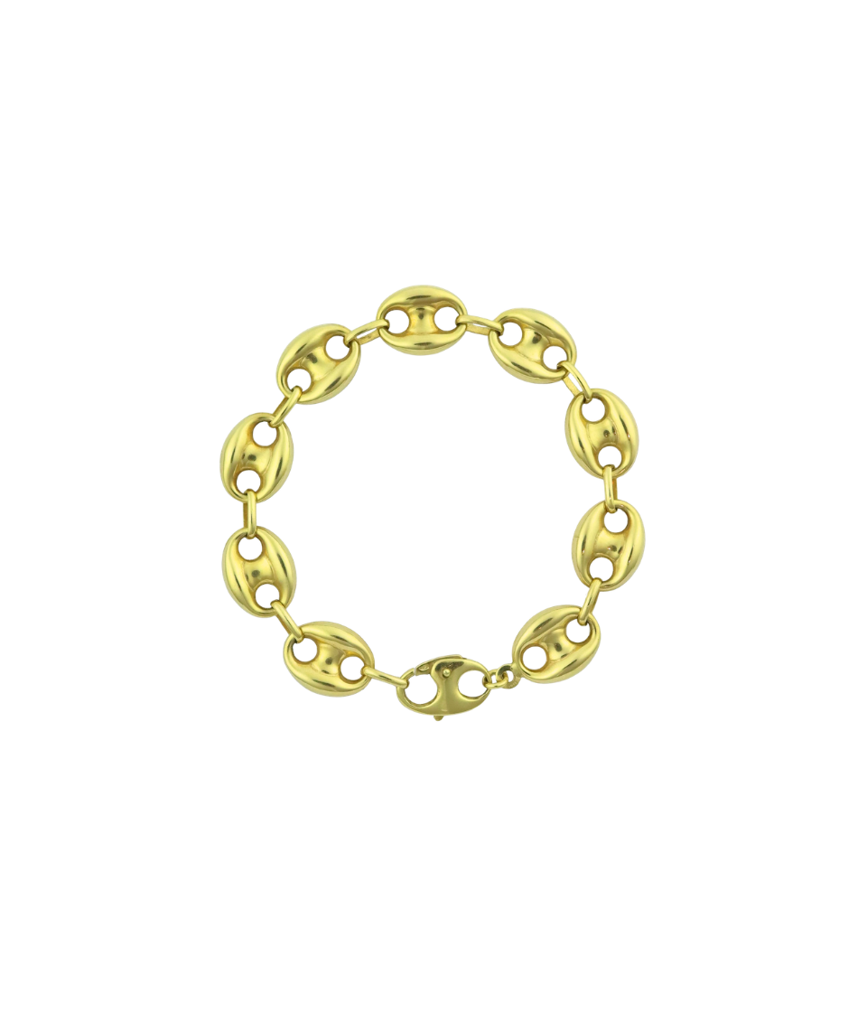 Jumbo 14K Gold Puffy Mariner Bracelet
