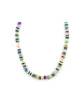 6-7mm Heishi Pink Multi Agate Rondelle Necklace